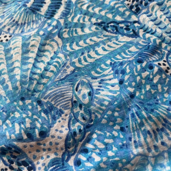 NWT Lilly Pulitzer Lagoon Linen Sleeveless Top – “By the Seashore” Print - Picture 5 of 8